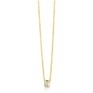 ZINZI zlv. collier gg.ver. hanger rechthoek zirconia