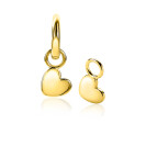 ZINZI Gold Plated Sterling Silver Earrings Pendants Heart 8mm ZICH1826G (excl. hoop earrings)