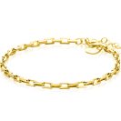 ZINZI gold plated silver bracelet with Venetian links 3mm 16.5-19.5cm ZIA2587