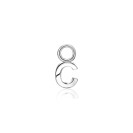 ZINZI Sterling Silver Letter Earrings Pendant C price per piece ZICH2144C (excl. hoop earrings)