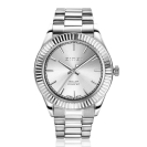 ZINZI Solaris Watch 35mm Silver Colored Dial Stainless Steel Case and Chain Strap (works on sun- and artificial light) ZIW2102