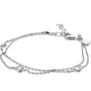 ZINZI Sterling Silver Bracelet Double Heart White ZIA1721