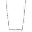ZINZI Sterling Silver Necklace Bar with White Zirconias in Different Shapes 45cm ZIC2044