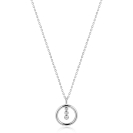 ZINZI zlv. collier hanger open rond en 3 zirconia's
