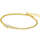 ZINZI gold plated silver gourmet bracelet with square setting white zirconia 16-19cm ZIA2417Y
