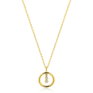 ZINZI zlv. collier gg.verg.hanger open rond en 3 zirc.