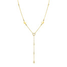 ZINZI zlv. Y-collier met ronde plaatjes en zirc.