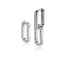20mm ZINZI Sterling Silver Earrings Pendants Oval White Zirconia ZICH2156 (excl. hoop earrings)