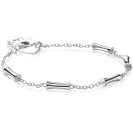ZINZI silver link bracelet with five smooth bamboo shapes 17-20cm ZIA2577

