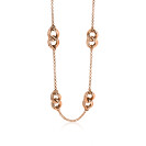 ZINZI Rose Gold Plated Sterling Silver Necklace Curb Chain 42-45cm ZIC1286R