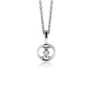 9mm ZINZI silver Gemini zodiac sign pendant set with white zirconias ZIH-TWE (without necklace)