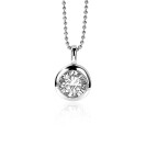 17mm ZINZI Sterling Silver Pendant Round White Zirconia ZIH1