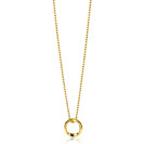 ZINZI gold plated silver bead necklace with smooth pendant in round organic shape 45-48cm ZIC2611G