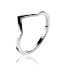 ZINZI Sterling Silver Ring V-Shape Shiny ZIR1149