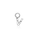 ZINZI Sterling Silver Letter Earrings Pendant V price per piece ZICH2144V (excl. hoop earrings)