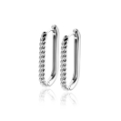 24mm ZINZI silver hoop earrings in oval shape with twisted tube and luxury clasp ZIO2692