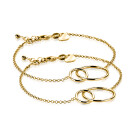 ZINZI Set of 2 Gold Plated Sterling Silver Bracelets with two Connected Circles 16-19cm ZIA1278G-SET