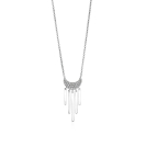 ZINZI Sterling Silver Necklace Crescent Moon Moon with White Zirconias and Shiny Bars 40-45cm ZIC1579