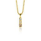 15mm ZINZI gold plated silver pendant set with champagne, peridot and white zirconias ZIH2612 (without necklace)