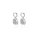 ZINZI Sterling Silver Earrings Pendants Drop White ZICH1768 (excl. hoop earrings)
