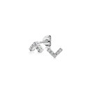 7mm ZINZI Sterling Silver Stud Earrings V-Shape White ZIO1380Z