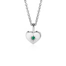 MAY Pendant 12mm Sterling Silver Heart Birthstone Green Emerald Zirconia (excl. necklace)