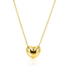 ZINZI gold plated silver necklace with luxury large heart (15mm) 40-45 cm ZIC2672G