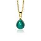 20mm ZINZI Gold Plated Sterling Silver Pendant Green Drop ZIH1934GG