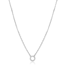 ZINZI Sterling Silver Necklace with Open Circle (7,5mm) Set with White Zirconias 40-45cm ZIC2550