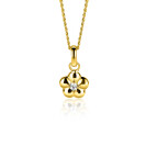 16mm ZINZI gold plated silver flower pendant, set with white zirconia ZIH2620 (without necklace)