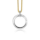 21mm ZINZI Sterling Silver Round Pendant White ZIH2061