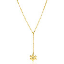 ZINZI Gold Plated Sterling Silver Y-Necklace with Flower Pendant Set with White Zirconias 40-45cm ZIC-BF80