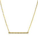 ZINZI Gold Plated Sterling Silver Chain Necklace Bar White Zirconias and Green Blue Brown Color Stones 42-45cm ZIC1964G