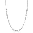 ZINZI Sterling Silver Marine Chain Necklace Combined with Larger Oval Chains 42-45cm ZIC2413