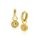 ZINZI zlv. oorbedels gg.verg.rond muntje zon en zirc.