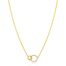 ZINZI Sterling Silver Gold Plated Necklace with 2 Connected Circles and White Zirconias ZIC1782Y