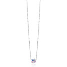 ZINZI zlv. collier fant.hanger roze paars blauw en cz