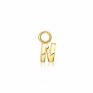 ZINZI Gold Plated Letter Earrings Pendant N price per piece ZICH2145N (excl. hoop earrings)