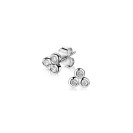 ZINZI Sterling Silver Stud Earrings Triangle 3x Round White ZIO1442
