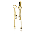 38mm ZINZI Gold Plated Sterling Silver Earrings Pendants Small Chain with White Zirconias ZICH2022Y (excl. hoop earrings)