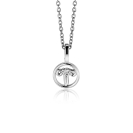 9mm ZINZI silver Aries zodiac sign pendant set with white zirconias ZIH-RAM (without necklace)