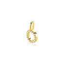 ZINZI zlv. hanger gg.verg.letter O bezet met zirconia's