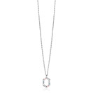 ZINZI zlv. collier met hanger 6-kant  roze/blauw/zirc.