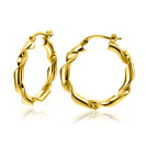 28mm ZINZI Gold Plated Sterling Silver Hoop Earrings with Trendy Twisted Tube 28x3mm ZIO2406G