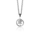 9mm ZINZI silver Sagittarius zodiac sign pendant set with white zirconias ZIH-BOO (without necklace)