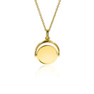 27mm ZINZI Gold Plated Sterling Silver Pendant Shiny Coin 18mm ZIH2217G (excl. necklace)