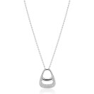ZINZI zlv. collier met luxe hanger glad en pave zirc.