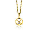 9mm ZINZI gold plated silver Taurus zodiac sign pendant set with white zirconias ZIHY-STI (without necklace)