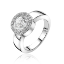 ZINZI Sterling Silver Exchangeable Ring Round White ZIR4
