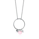 ZINZI Sterling Silver Necklace Round Pendant with Playful Charms Pink 45cm ZIC1878